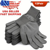 12 Pairs Premium Thin Work Gloves - Multi-Purpose Coated Nylon Non-Slip Shell Mittens for Ultimate Tool Work Hand Protection and Grip - Durable, Water-Resistant, and Breathable for Various Industrial and Outdoor Tasks