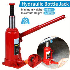 10 Ton Heavy Duty Hydraulic Bottle Jack, Steel Construction, with Lifting Ram for Car, Van, Truck, Caravan, Lorry, Tractor
