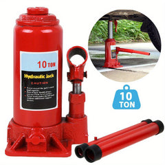 10 Ton Heavy Duty Hydraulic Bottle Jack, Steel Construction, with Lifting Ram for Car, Van, Truck, Caravan, Lorry, Tractor