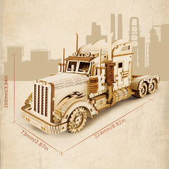 Handcrafted Wooden Truck Model - Rustic Home Decor, No Power Needed, Detailed Design with Realistic Textures, Perfect for Shelves or Tabletop Display