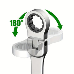 Adjustable Ratchet Wrench Set - Chrome-Plated, Quick-Release Open-End Design for Home & Auto Repairs