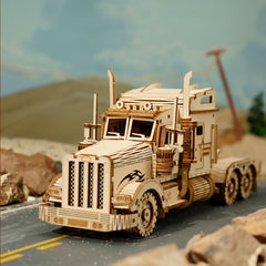 Handcrafted Wooden Truck Model - Rustic Home Decor, No Power Needed, Detailed Design with Realistic Textures, Perfect for Shelves or Tabletop Display