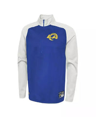 New Era | Men's Royal Los Angeles Rams Combine Authentic O-Line Raglan Half-Zip Jacket