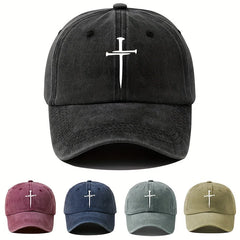 Retro washed cross baseball cap with adjustable outdoor activity and party fashion hat, whiteboard truck driver hat