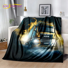 HD Man Truck Lorry 3D Printing Soft Flannel Blankets,Throw Blanket Comfortable Blanket for Picnic Beds Sofa Home Bedroom Gifts