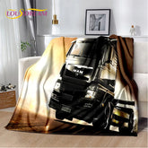 HD Man Truck Lorry 3D Printing Soft Flannel Blankets,Throw Blanket Comfortable Blanket for Picnic Beds Sofa Home Bedroom Gifts