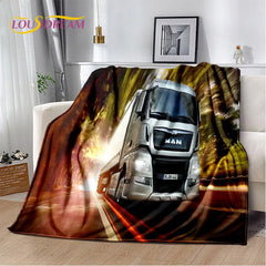 HD Man Truck Lorry 3D Printing Soft Flannel Blankets,Throw Blanket Comfortable Blanket for Picnic Beds Sofa Home Bedroom Gifts