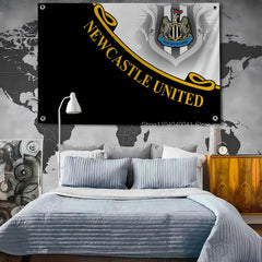 Football Club Flag Flags And Banners Four Hole Flag N-Newcastle U-United Polyester Outdoor Decor Room Aesthetic