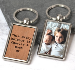 Personalised Dad Photo Keyring, Father's Day Gift for Dad Grandad, Photo Keychain, Gift for Daddy, Gift From Children, New Baby Gift