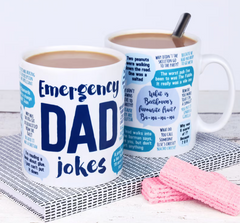 Emergency Dad Jokes Mug, Fathers Day Gift