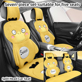 3D embroidery Cartoon Duck Car Seat Cover, Soft Plush Protect, Your Car's Seats, Universal Fit for Most Cars, SUVs, and Trucks