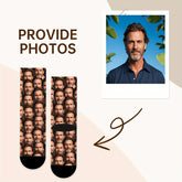 1 Pair Personalized Custom Face Socks - Full-Body Portrait Print Unisex Funny Novelty Gift for Birthdays, Father’s Day, Family Reunions - Hand Wash Only, Funny Socks