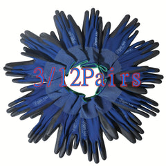 3/12 Pairs FOUR-AM Ultra-Thin PU Coated Protective Handwear for Men and Women, Breathable Polyester Fiber, Non-Slip Grip for Camping, Hiking, Running, and Utility Work