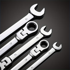 Adjustable Ratchet Wrench Set - Chrome-Plated, Quick-Release Open-End Design for Home & Auto Repairs