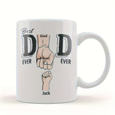 1-Pack Personalized "Best Dad Ever" Mug - Custom Dad Gift with Daughter's Name, Hand Wash Only, Reusable Coffee Cup for Father's Day, Christmas, Thanksgiving, Easter, Halloween, Hanukkah, Fathers Day Gift