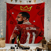 Liverpool Pharaoh Salah Red Jersey Tapestry - Durable, Wrinkle-Resistant and Easy to Hang - Perfect for Game Room, Bedroom, and Dorm - Unique Gift Idea with Free Hooks