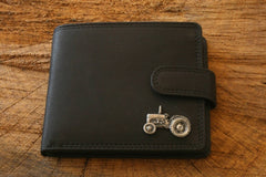 Tractor Leather Wallet Brown or Black Leather Farming Father's Day Birthday Gift 375 wch