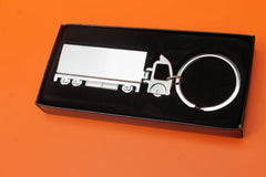 Personalised lorry, truck metal keyring