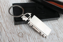 Personalised lorry, truck metal keyring