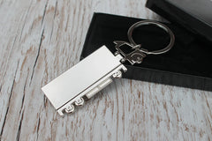 Personalised lorry, truck metal keyring