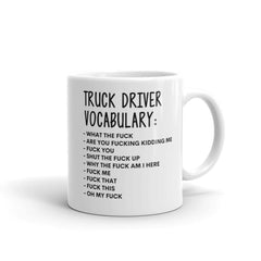 Vocabulary At Work Mug-Rude Truck Driver Mug-Funny Truck Driver Mugs-Truck Driver Mug-Colleague Mug,Truck Driver Gift,Surprise Gift,Mug