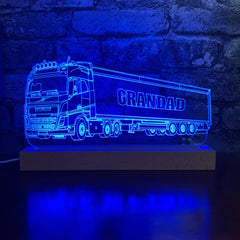 Personalised Lorry with Trailer LED Lamp, Lorry with Trailer, Personalized Truck, Truck with Trailer, Lorry Gift, Trucker Gift, Night Light