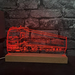 Personalised Lorry with Trailer LED Lamp, Lorry with Trailer, Personalized Truck, Truck with Trailer, Lorry Gift, Trucker Gift, Night Light
