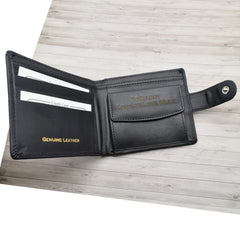 Personalised Green Farmer Tractor Design Black Genuine Leather Wallet with Optional Engraved gift box
