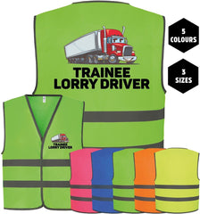 Trainee lorry truck driver printed children's kids hi-vis visibility safety vest