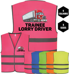 Trainee lorry truck driver printed children's kids hi-vis visibility safety vest