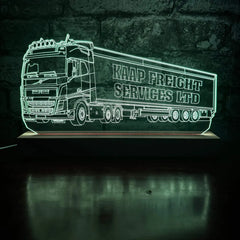 Personalised Lorry with Trailer LED Lamp, Lorry with Trailer, Personalized Truck, Truck with Trailer, Lorry Gift, Trucker Gift, Night Light