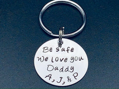 Be Safe Daddy Hand Stamped Coin, Custom Law Enforcement Gift, Military,Police Officer,Firefighter,Custom Gold Coin, Thin Blue Line fathers