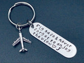 Hand Stamped Fly Safe always come back home Keychain/ Gift For Him-Gift For Her / Personalized Gift/Valentine's Day Gift/Christmas gift