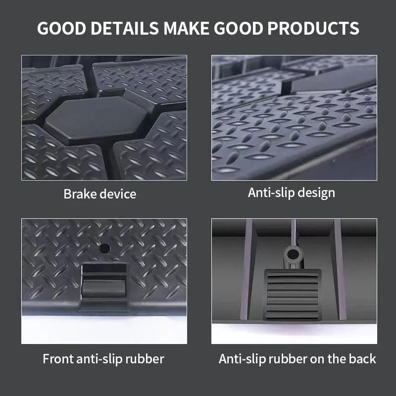 2pcs Heavy Duty Rubber Plastic 5 Ton GVM Low Ground Height Garage Vehicle Car Van Ramps, Vehicle Repairing Lifting Ramp, Anti-slip Rubber Ramps, Portable to Carry