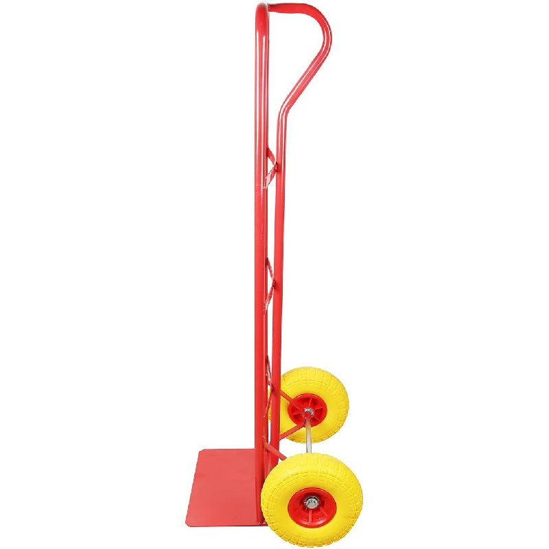 KATSU P-Handle Sack Truck 150kg Loading Capacity High Back Steel Sack Barrow with PU Tyres, Heavy Duty Trolley Hand Truck for Cargo Parcel Lifting Moving Warehouse Delivery