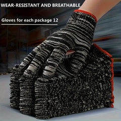24pcs Durable Work Gloves - Tear-Resistant, Lightweight & Breathable, Lead-Free Material for Construction, Gardening, Home Renovation & Auto Repair, Machine Washable, BPA-Free
