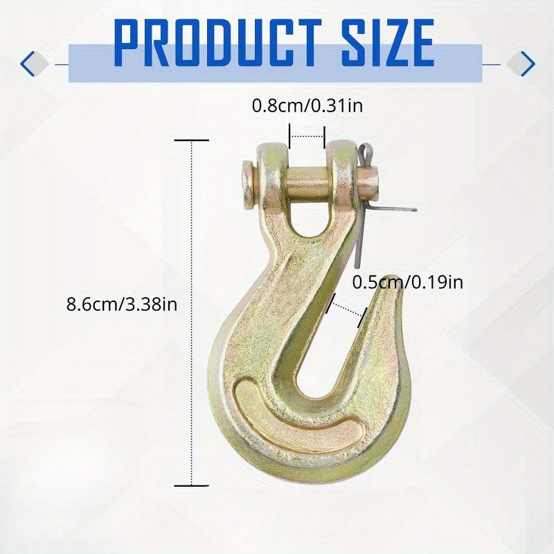 4pcs G70 Heavy-Duty U-Hooks with Safety Lock - Ideal for Securing Cargo on Trucks & Trailers