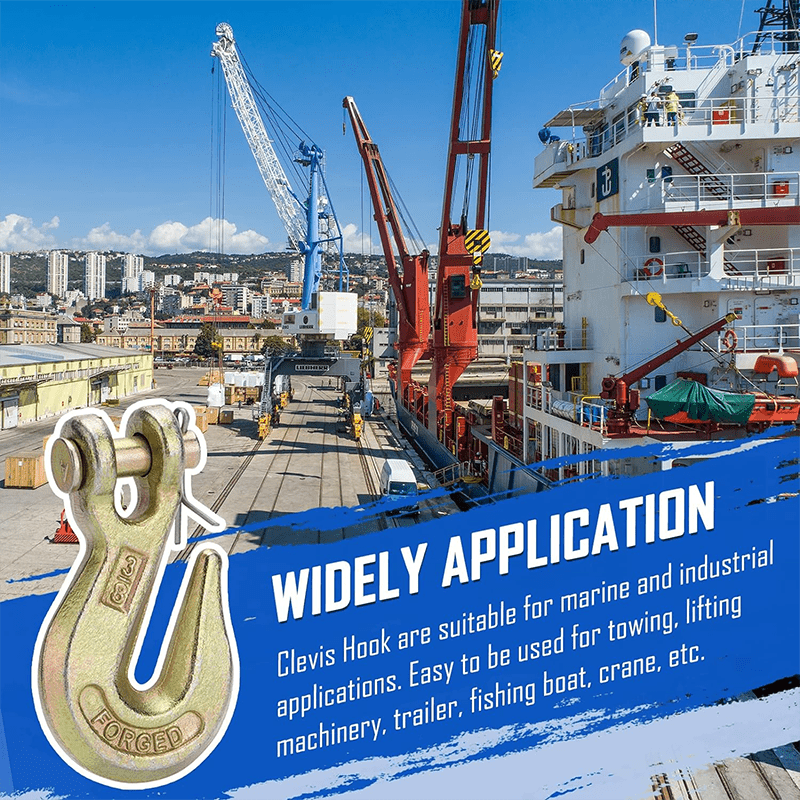 4pcs G70 Heavy-Duty U-Hooks with Safety Lock - Ideal for Securing Cargo on Trucks & Trailers