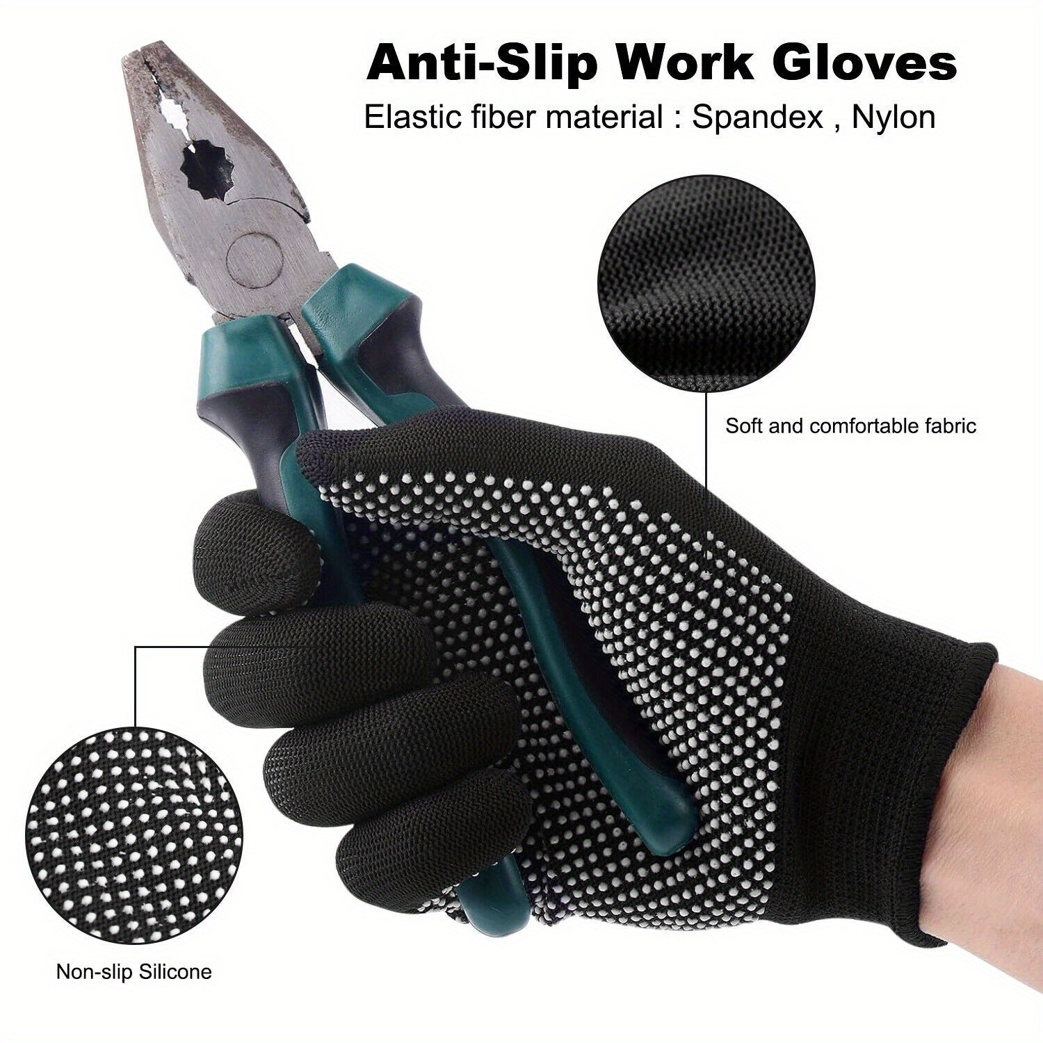 12 Pairs Premium Thin Work Gloves - Multi-Purpose Coated Nylon Non-Slip Shell Mittens for Ultimate Tool Work Hand Protection and Grip - Durable, Water-Resistant, and Breathable for Various Industrial and Outdoor Tasks