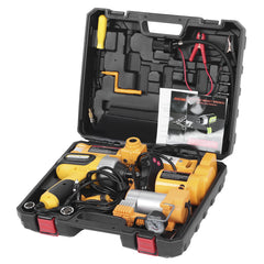 3 Ton Electric Jack 16. 12.7cm Lifting with Electric Impact Wrench Air Pump Set for Tire Replace Repair