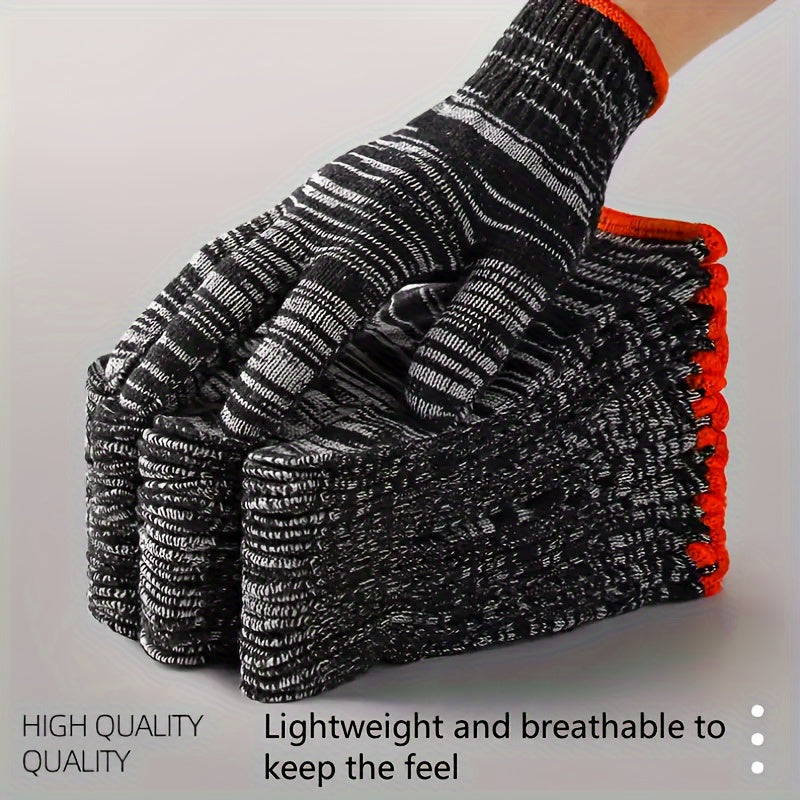 24pcs Durable Work Gloves - Tear-Resistant, Lightweight & Breathable, Lead-Free Material for Construction, Gardening, Home Renovation & Auto Repair, Machine Washable, BPA-Free