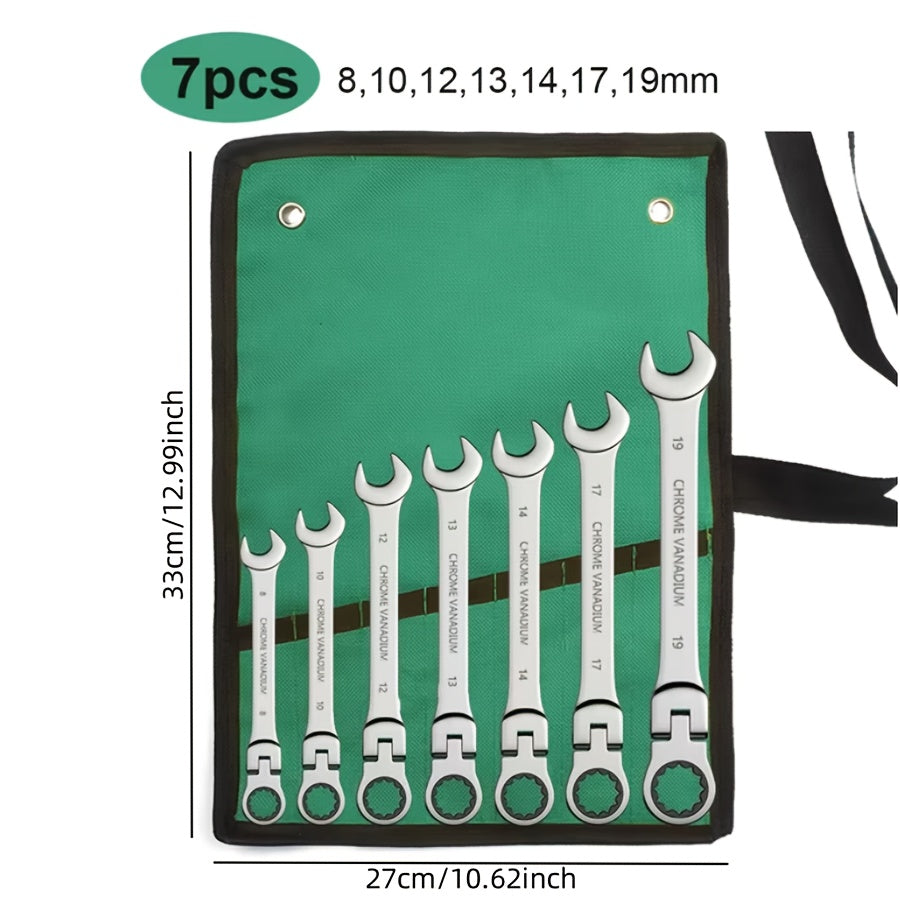 Adjustable Ratchet Wrench Set - Chrome-Plated, Quick-Release Open-End Design for Home & Auto Repairs