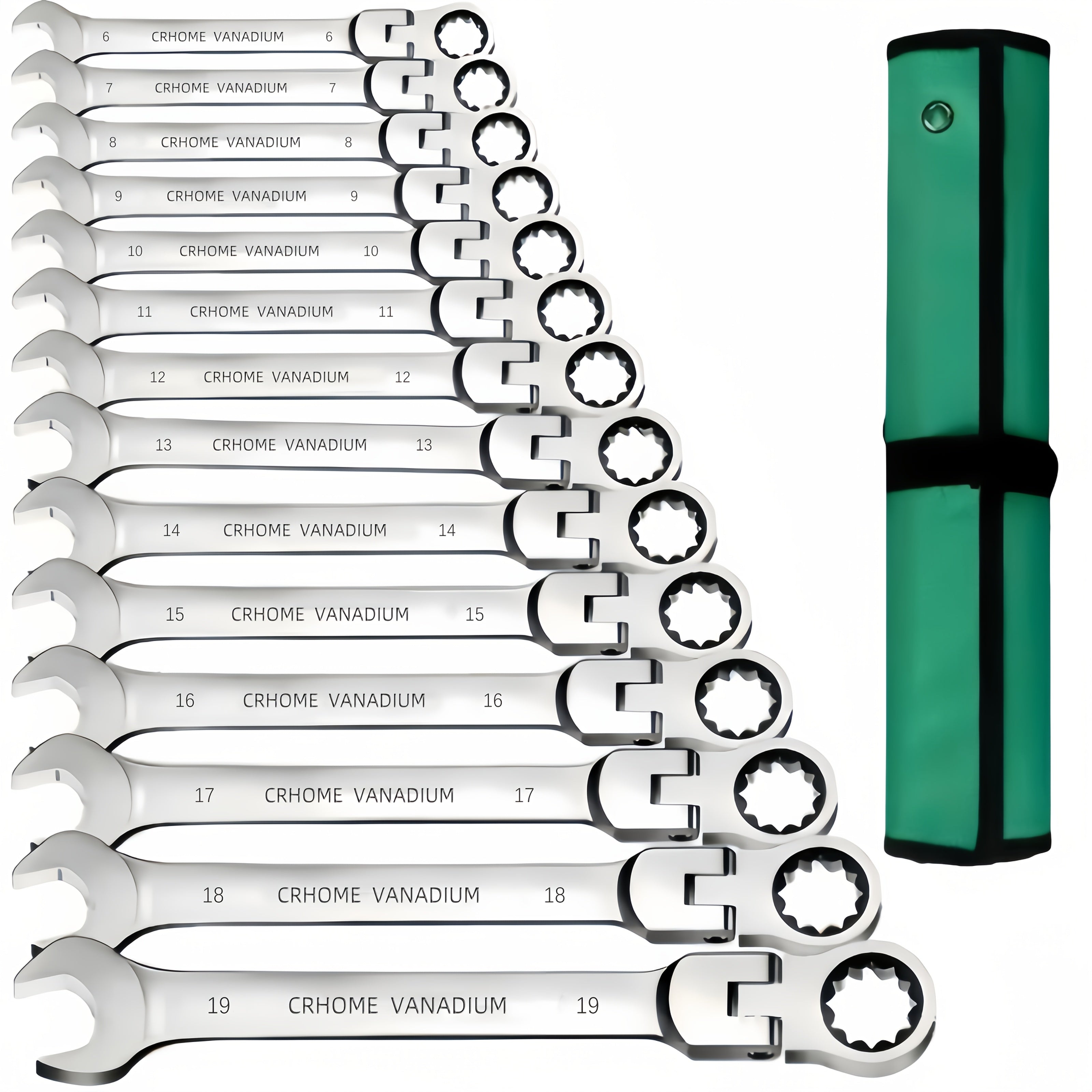 Adjustable Ratchet Wrench Set - Chrome-Plated, Quick-Release Open-End Design for Home & Auto Repairs