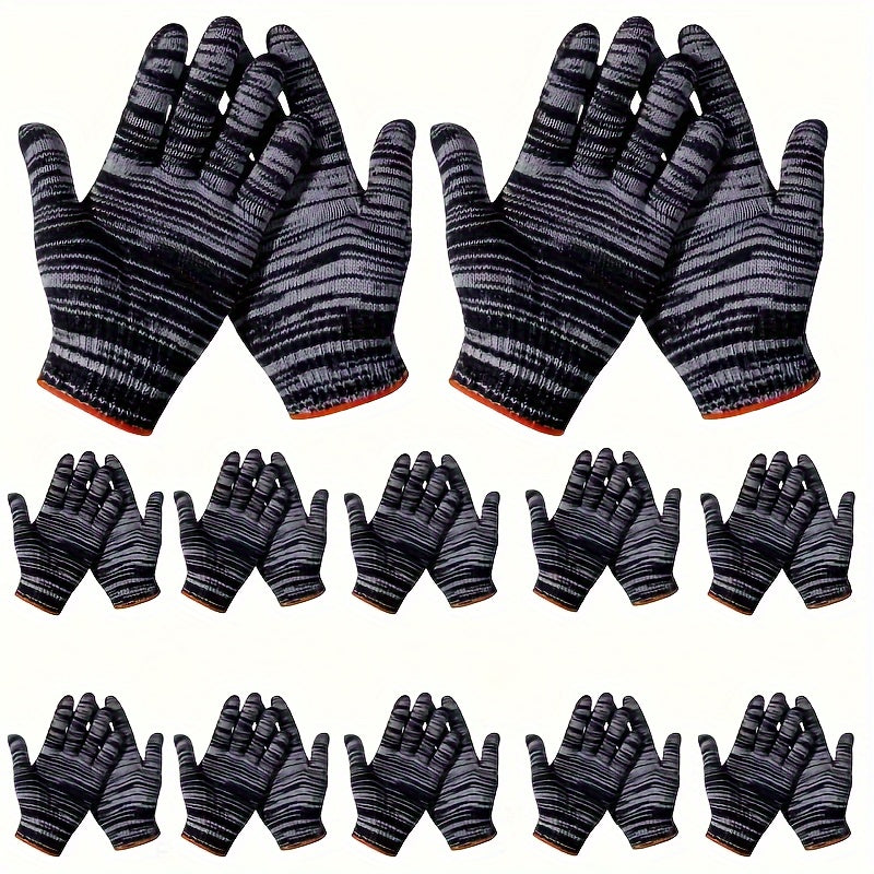 24-Pack Durable Work Gloves - Tear-Resistant, Lightweight, Breathable, Lead-Free Material, Ideal for Construction, Gardening, Home Renovation, Auto Repair, Machine Washable, BPA-Free, Perfect for Gardening Tools and Lawn Care