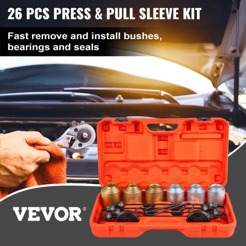 26pcs Professional Bearing Installation Tool Set for Cars, LCV & HGV Engines - Durable Steel Sleeve Kit for Easy Removal and Insertion