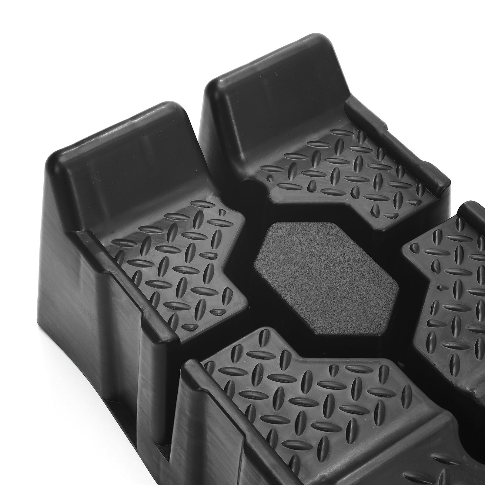 2pcs Heavy Duty Rubber Plastic 5 Ton GVM Low Ground Height Garage Vehicle Car Van Ramps, Vehicle Repairing Lifting Ramp, Anti-slip Rubber Ramps, Portable to Carry