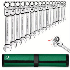 Adjustable Ratchet Wrench Set - Chrome-Plated, Quick-Release Open-End Design for Home & Auto Repairs