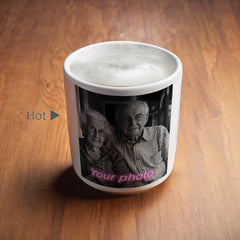 1pc Personalized Magic Color Changing Mug with Heart-Shaped Handle - Custom Photo & Text Engraving, Ideal for Father'S Day, Mother'S Day, Fall, Winter Gifts