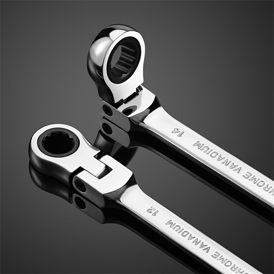 Adjustable Ratchet Wrench Set - Chrome-Plated, Quick-Release Open-End Design for Home & Auto Repairs