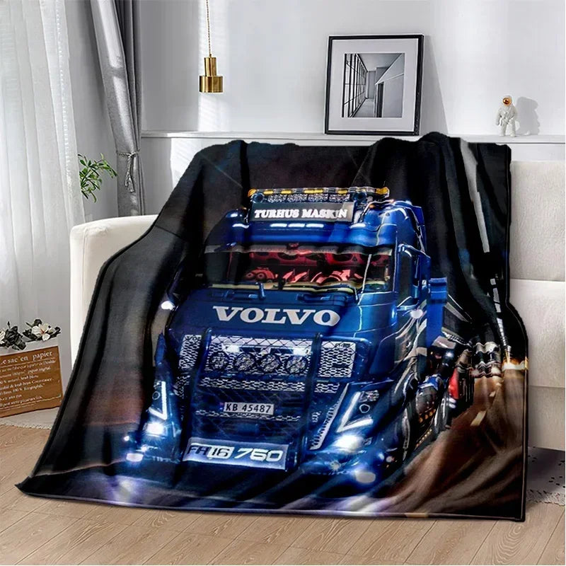 JY01HD Volvo Truck Lorry 3D Printing Soft Flannel Blankets,Throw Blanket Comfortable Blanket for Picnic Beds Sofa Home Bedroom@1